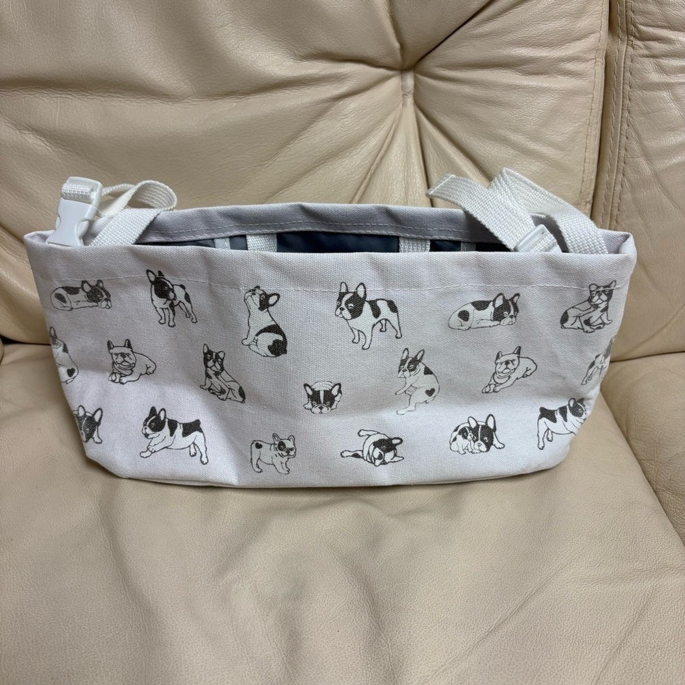 Mama & Co Japan FRENCH BULLDOG Print Stroller Organizer Caddy Light Gray